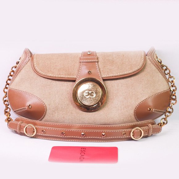 Escada Handbags - Escada Women Handbag Small Purse Bag Canvas/Leather Bag Handmade in Italy Authen